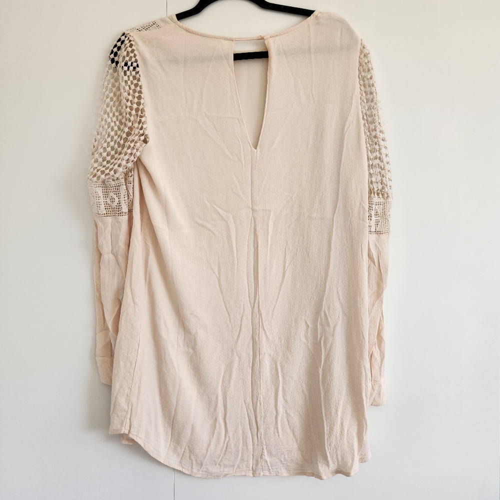 ASTR The Label Boho Crochet Sleeve Dress Ivory Cream Size Large - Picture 5 of 5